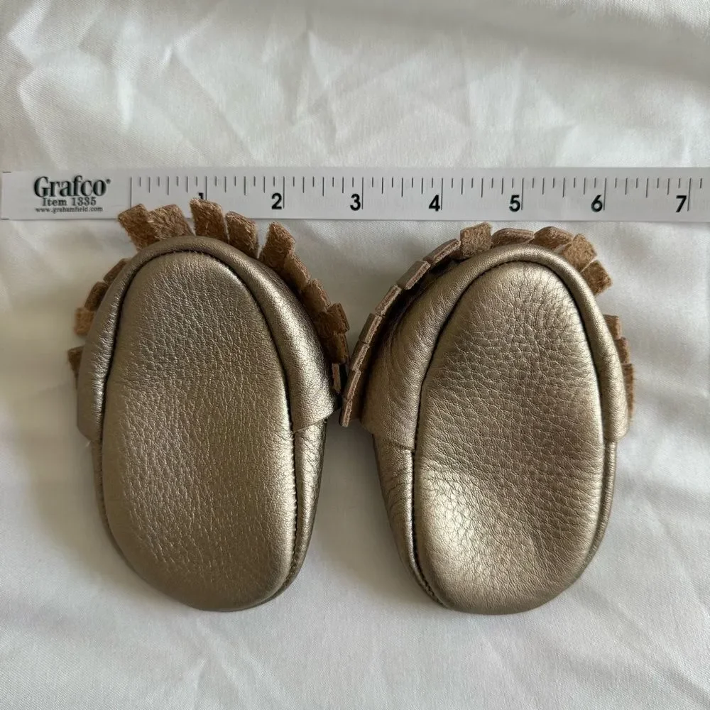 Gold Baby Moccasins
